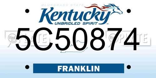 5C50874 Kentucky License Plate