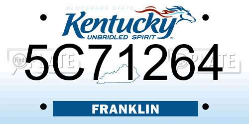 5C71264 Kentucky License Plate
