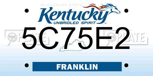 5C75E2 Kentucky License Plate