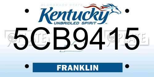 5CB9415 Kentucky License Plate