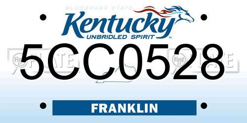 5CC0528 Kentucky License Plate