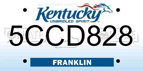 5CCD828 Kentucky License Plate