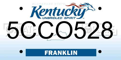 5CCO528 Kentucky License Plate
