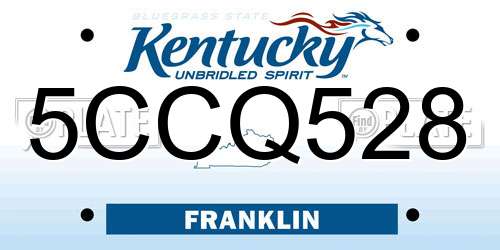 5CCQ528 Kentucky License Plate