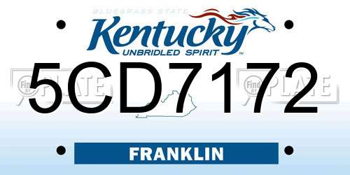 5CD7172 Kentucky License Plate