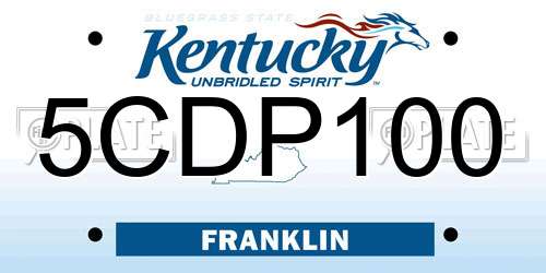 5CDP100 Kentucky License Plate