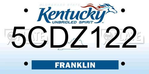 5CDZ122 Kentucky License Plate
