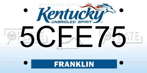 5CFE75 Kentucky License Plate