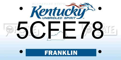 5CFE78 Kentucky License Plate