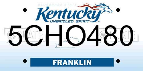 5CHO480 Kentucky License Plate