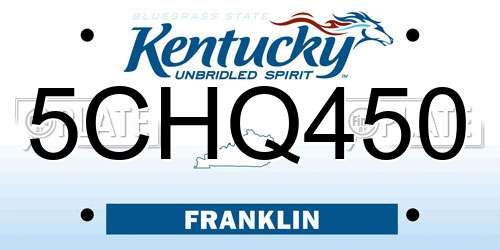5CHQ450 Kentucky License Plate