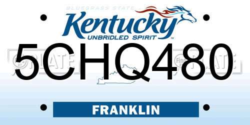5CHQ480 Kentucky License Plate