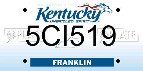 5CI519 Kentucky License Plate