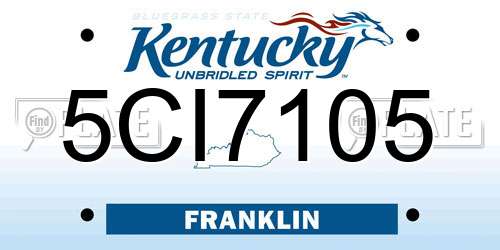 5CI7105 Kentucky License Plate