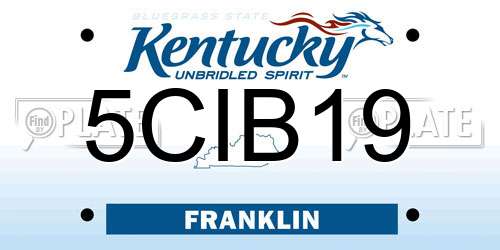 5CIB19 Kentucky License Plate