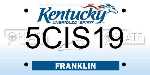 5CIS19 Kentucky License Plate