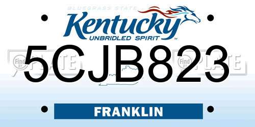 5CJB823 Kentucky License Plate