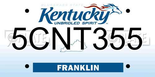 5CNT355 Kentucky License Plate