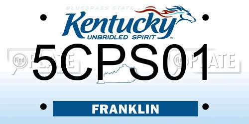 5CPS01 Kentucky License Plate
