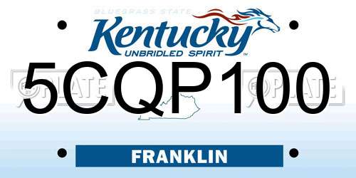 5CQP100 Kentucky License Plate