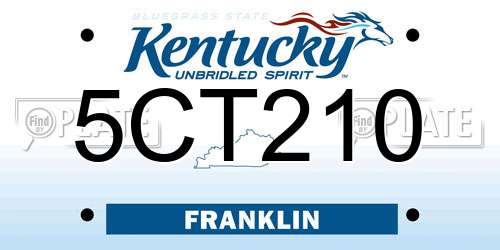 5CT210 Kentucky License Plate