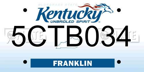 5CTB034 Kentucky License Plate