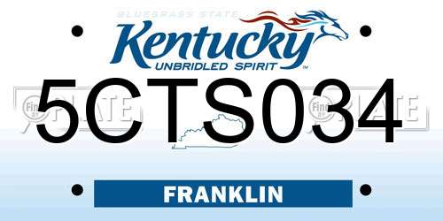 5CTS034 Kentucky License Plate