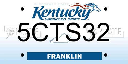 5CTS32 Kentucky License Plate