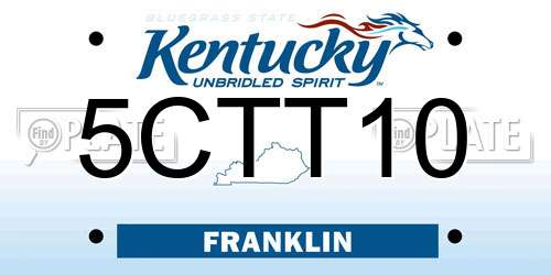 5CTT10 Kentucky License Plate