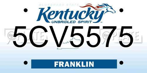 5CV5575 Kentucky License Plate