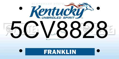 5CV8828 Kentucky License Plate