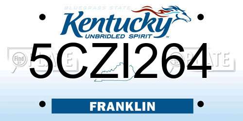 5CZI264 Kentucky License Plate