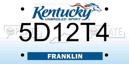 5D12T4 Kentucky License Plate