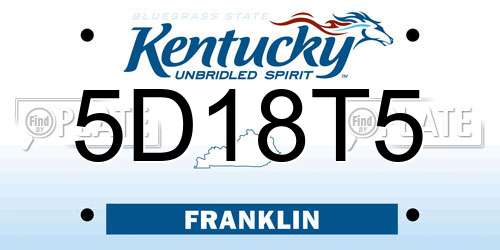 5D18T5 Kentucky License Plate