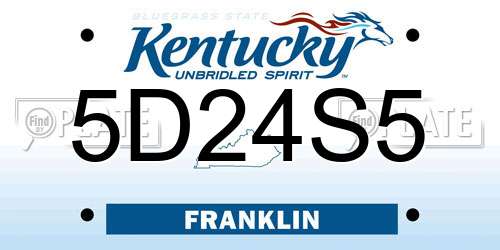 5D24S5 Kentucky License Plate