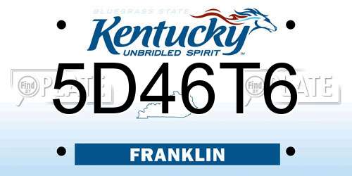 5D46T6 Kentucky License Plate