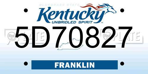 5D70827 Kentucky License Plate