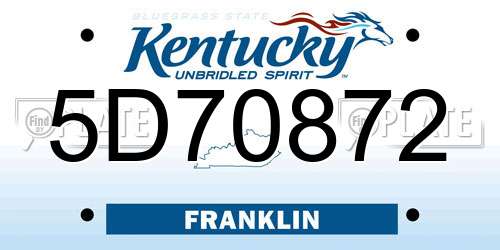 5D70872 Kentucky License Plate