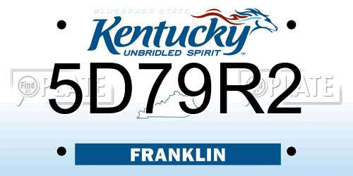 5D79R2 Kentucky License Plate
