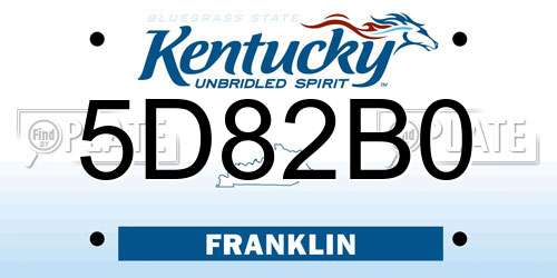 5D82B0 Kentucky License Plate