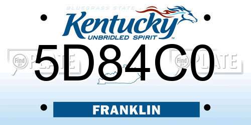 5D84C0 Kentucky License Plate