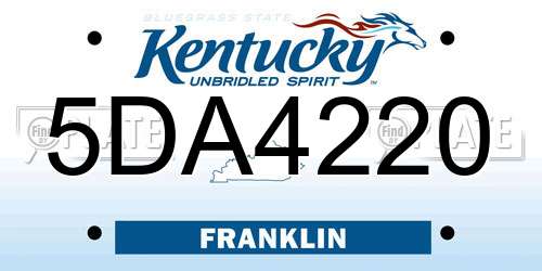 5DA4220 Kentucky License Plate