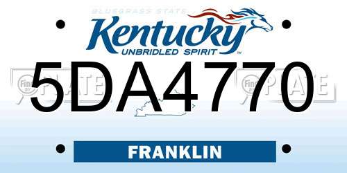 5DA4770 Kentucky License Plate
