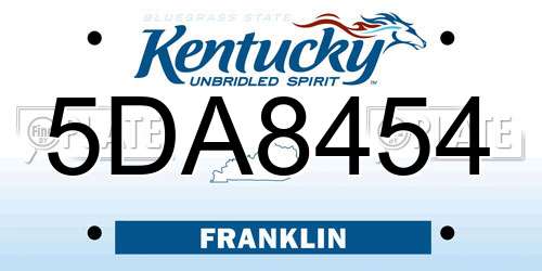 5DA8454 Kentucky License Plate