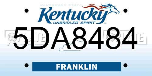 5DA8484 Kentucky License Plate