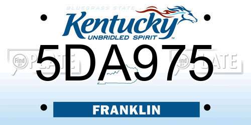 5DA975 Kentucky License Plate
