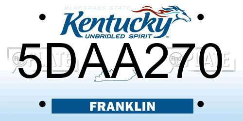 5DAA270 Kentucky License Plate
