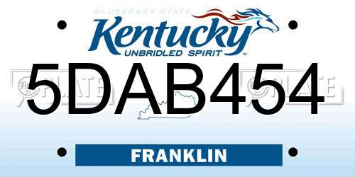 5DAB454 Kentucky License Plate