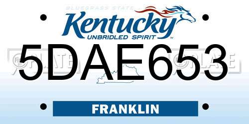 5DAE653 Kentucky License Plate