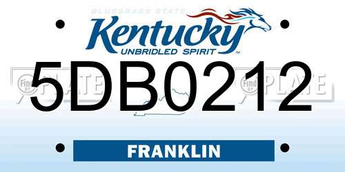 5DB0212 Kentucky License Plate